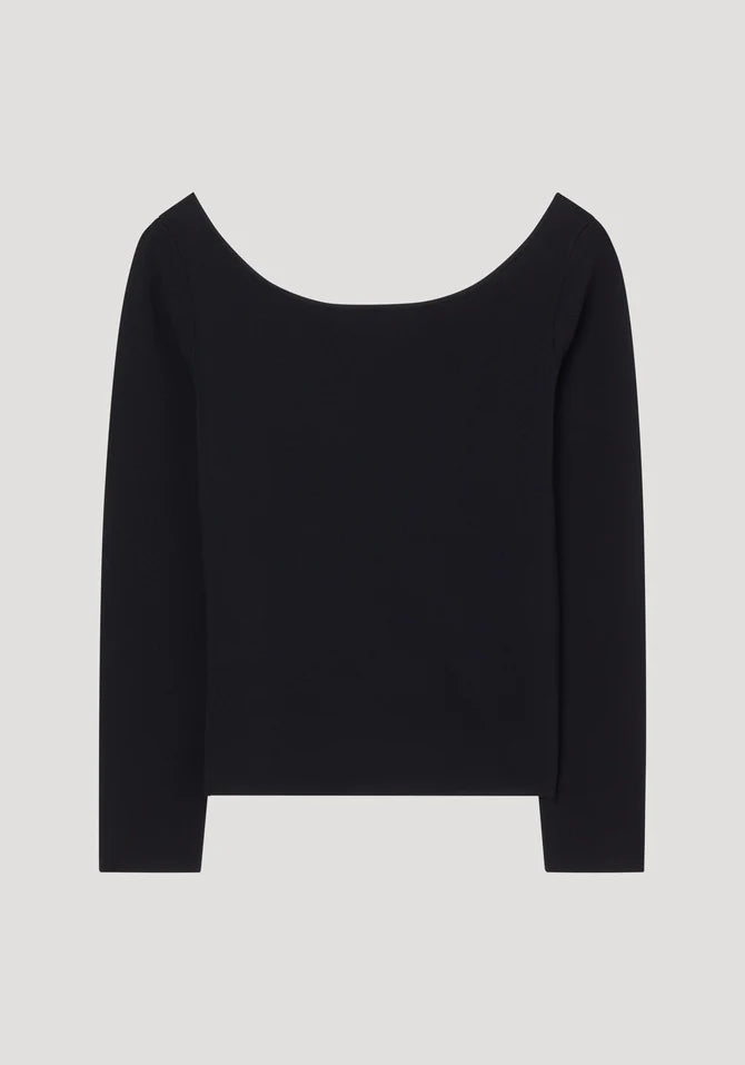 Róhe Off Shoulder Knitted Long Sleeve Black