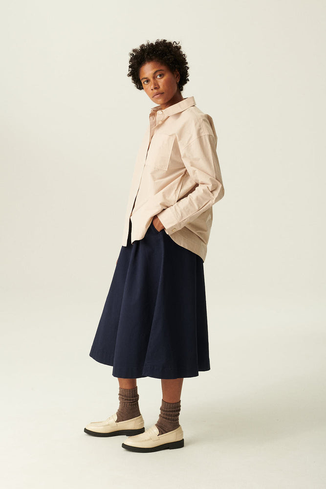 Rue De Tokyo PEN Pre Dyed Twill Skirt - Dark Navy