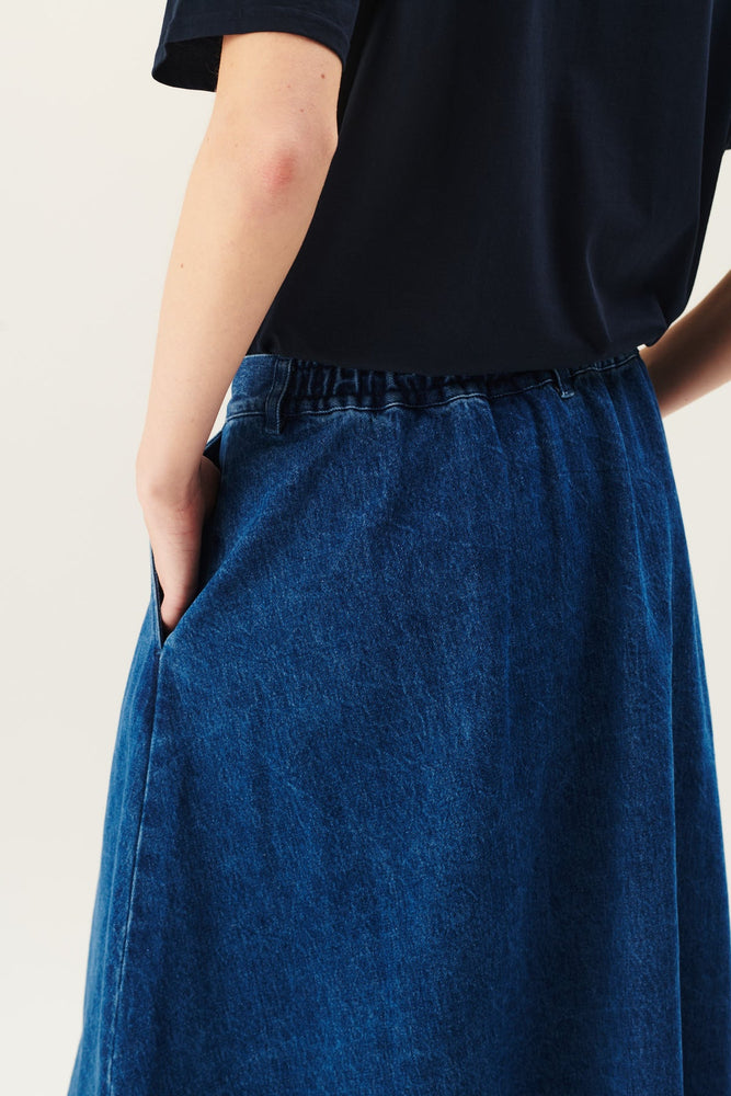 Rue De Tokyo PEN Denim Skirt - Washed Indigo