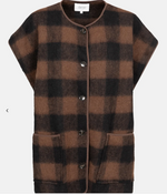 Âme Antwerp Ines Teddy Oversized Jacket Brown Checked Wooly Jacket