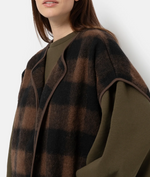 Âme Antwerp Ines Teddy Oversized Jacket Brown Checked Wooly Jacket