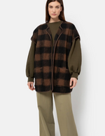 Âme Antwerp Ines Teddy Oversized Jacket Brown Checked Wooly Jacket