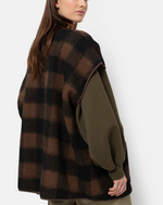 Âme Antwerp Ines Teddy Oversized Jacket Brown Checked Wooly Jacket