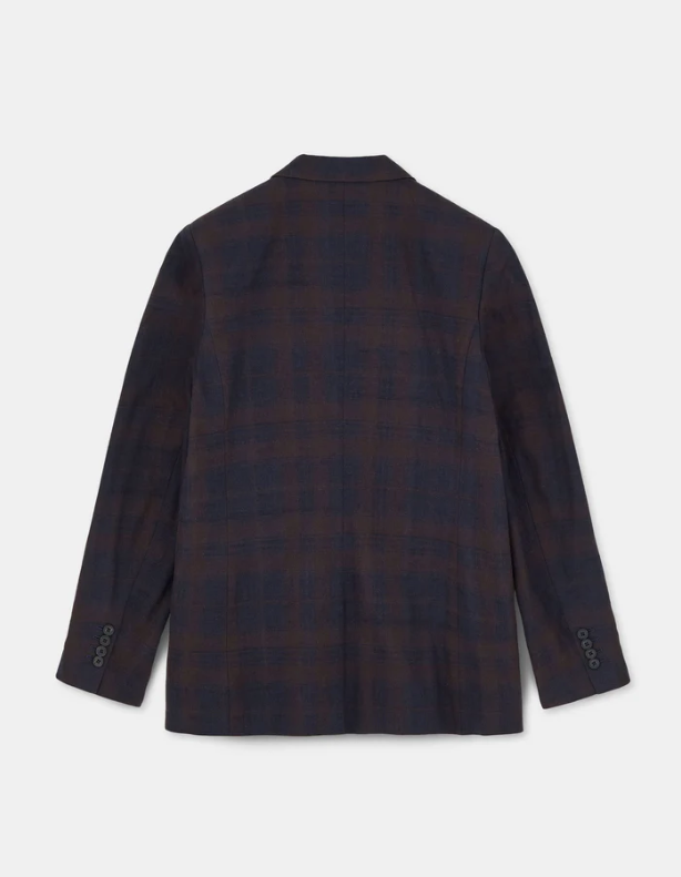 Aiayu Mason jacket check mix navy