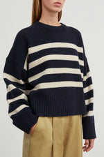 Skall Studio Campa jumper Navy/White sand stripe