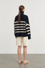 Skall Studio Silene t-neck Navy/White sand stripe