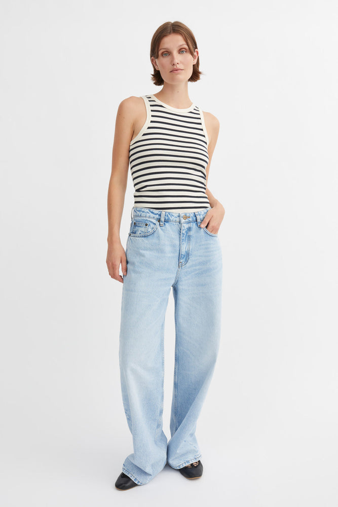 Skall Studio Loui tank top - Dark navy/White stripe
