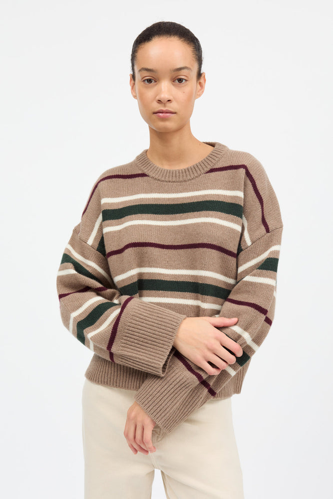 Skall Studio Cannes jumper - Light brown/green/wine