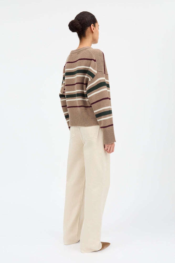 Skall Studio Cannes jumper - Light brown/green/wine