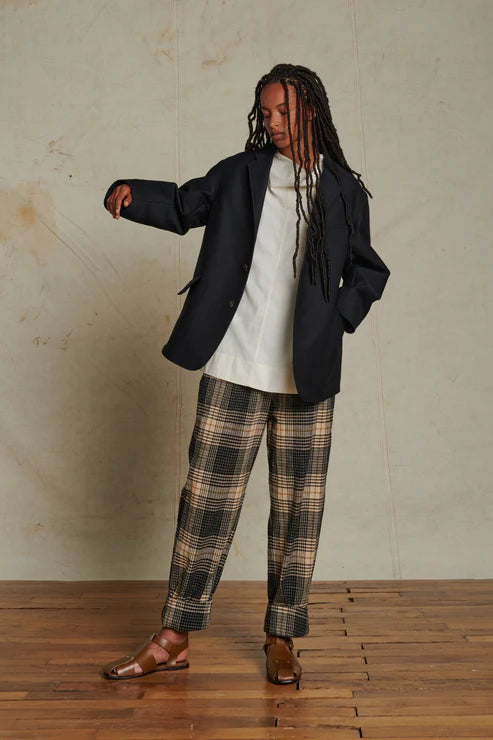 Soeur ANDREAS TROUSERS  elasticated checked cotton trousers