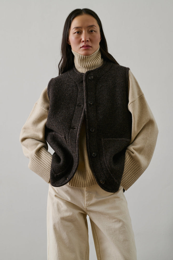Soeur CHICAGO vest - Mottled Brown