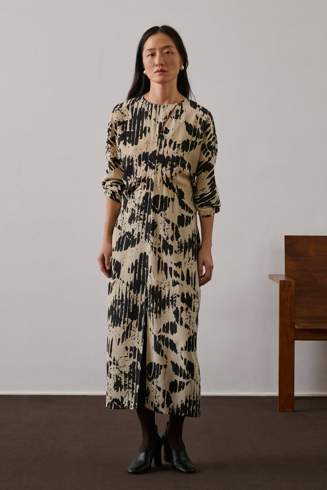 Soeur Francine dress - Pale yellow/Black