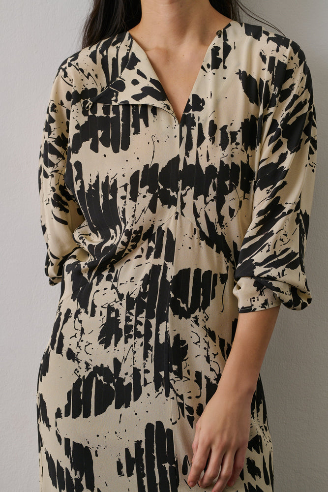 Soeur Francine dress - Pale yellow/Black