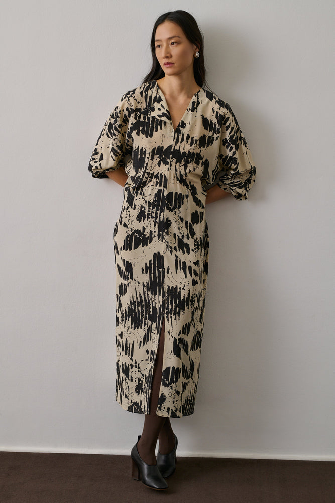 Soeur Francine dress - Pale yellow/Black