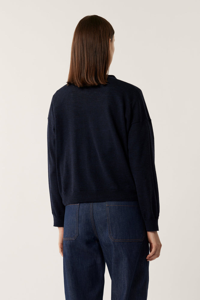 Soeur IDEM Merino Cardigan - Navy