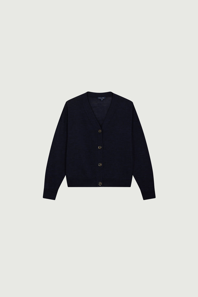 Soeur IDEM Merino Cardigan - Navy