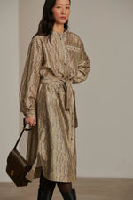 Soeur BELLE DRESS  silk dupion dress gris/vert