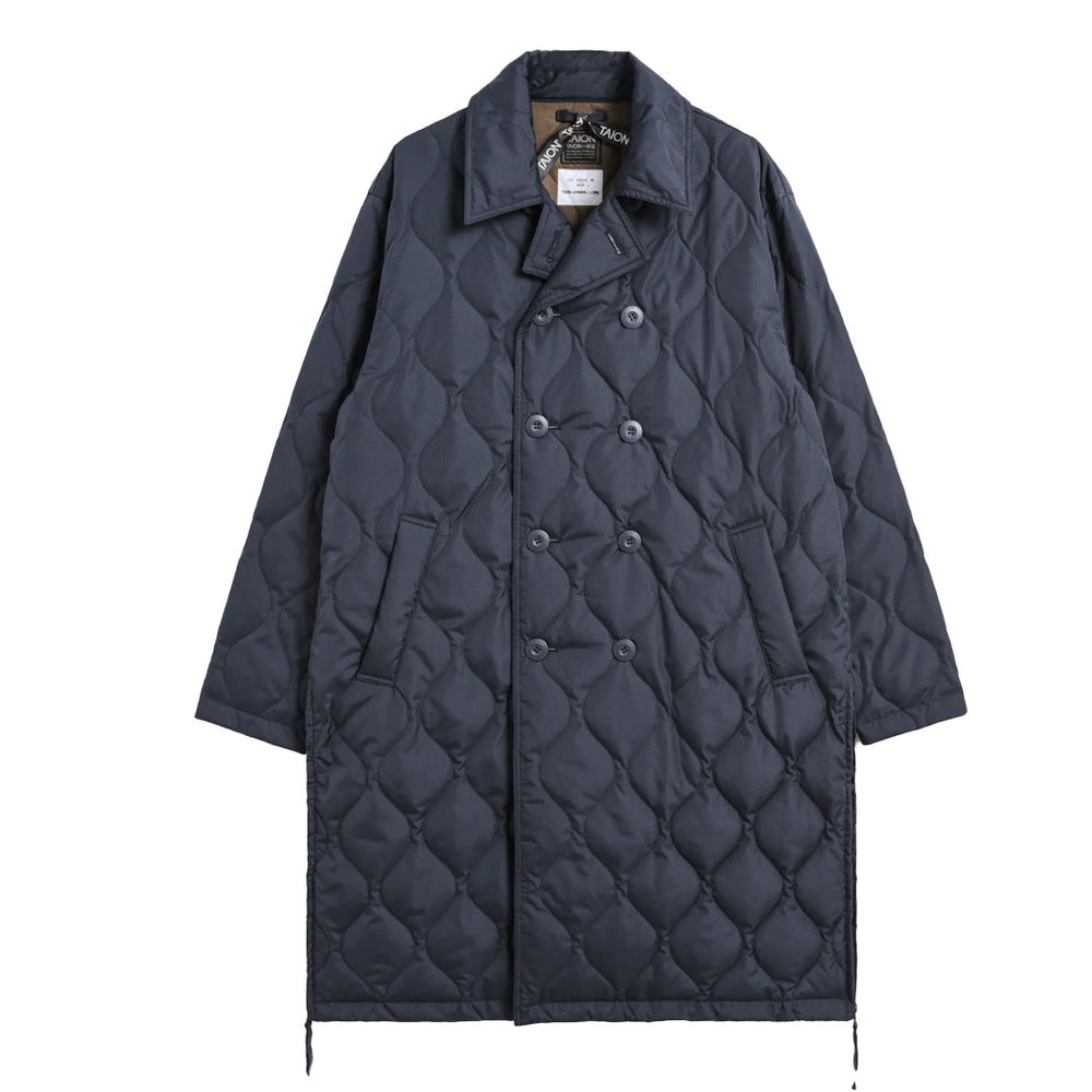Taion Military Breasted Long Down Jacket Dark Navy
