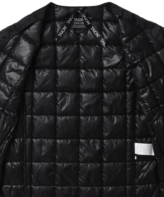 Taion Unisex Basic Crew Neck Down Jacket Navy