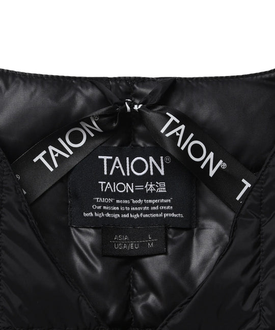 Taion Unisex Basic Crew Neck Down Jacket Navy