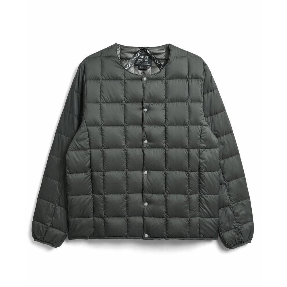 Taion Unisex Basic Crew Neck Down Jacket D. Charcoal