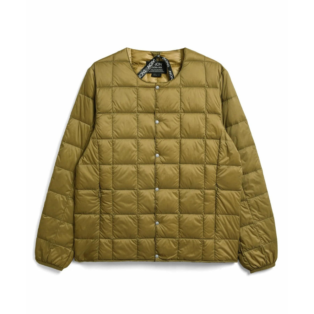 Taion Unisex Basic Crew Neck Down Jacket Beige