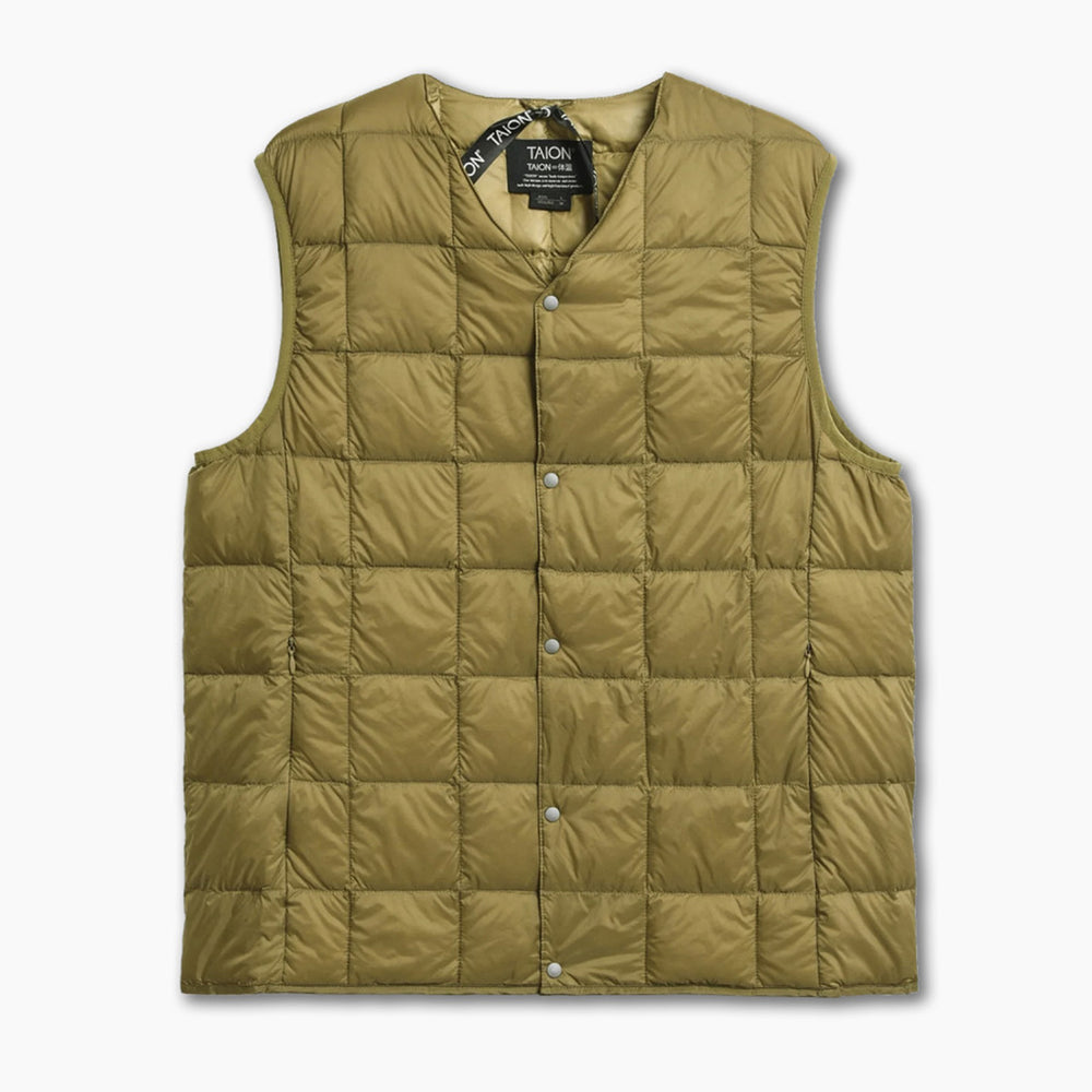 Taion V Neck Down Vest Beige