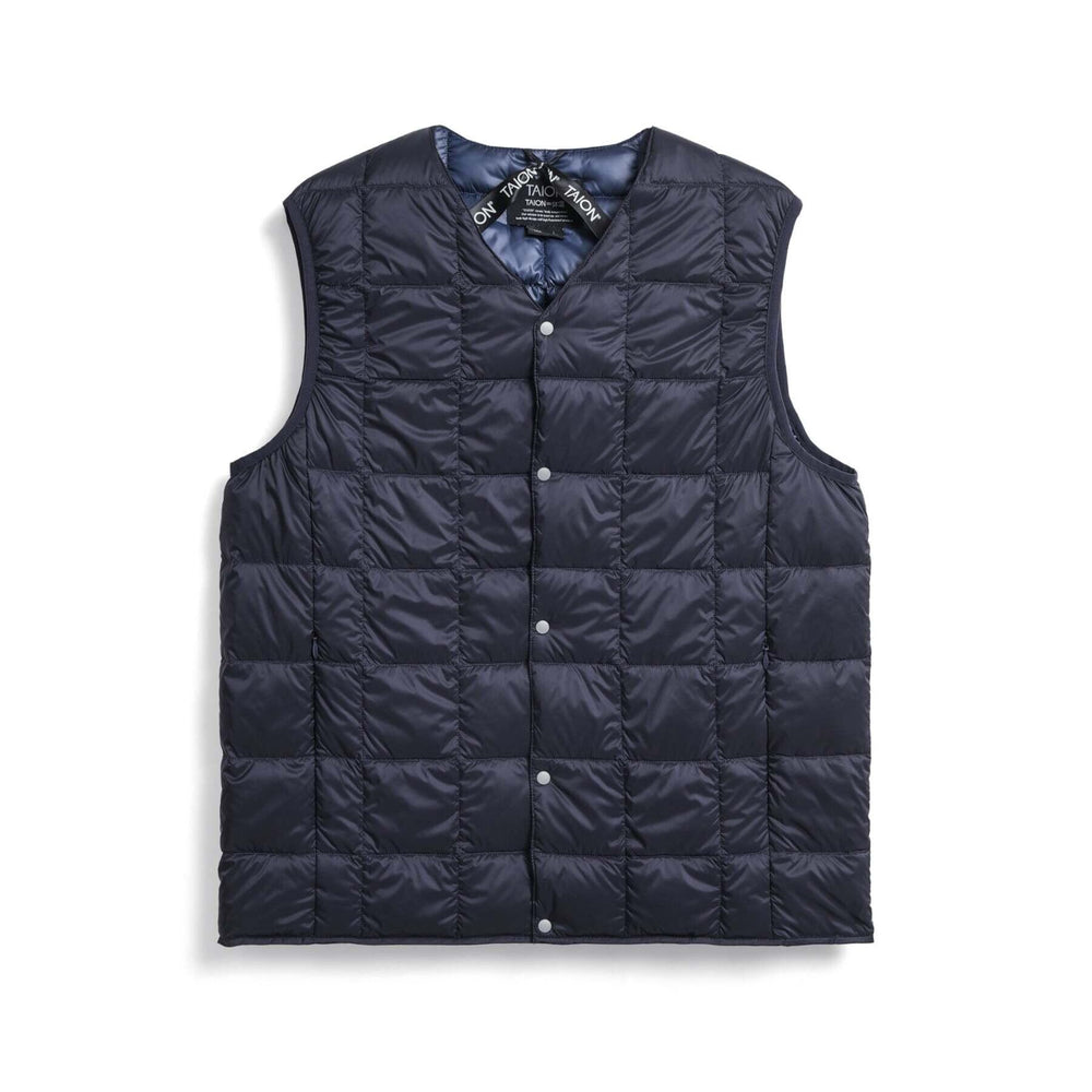 Taion V Neck Down Vest Navy