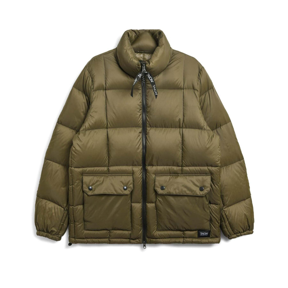 Taion Volume Hood Down Jacket Olive