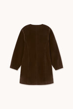 THE TINY BIG SISTER Buttoned fake suede dress - Dark brown