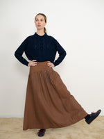 THE TINY BIG SISTER Lace Frank Sweater - Navy Blue