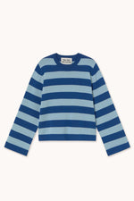 THE TINY BIG SISTER Chloe Striped Sweater - Blue/Denim Blue