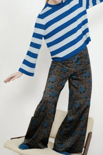THE TINY BIG SISTER Chloe Striped Sweater - Blue/Denim Blue