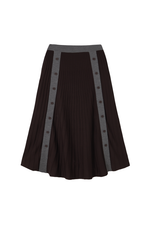 THE TINY BIG SISTER Contrast buttoned skirt - Dark brown