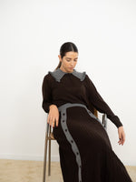 THE TINY BIG SISTER Contrast buttoned skirt - Dark brown