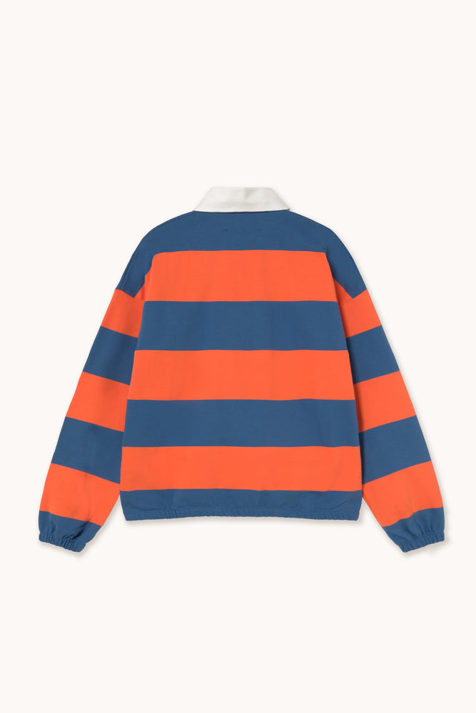 THE TINY BIG SISTER Striped Sweatshirt - Light Navy/Summer Red