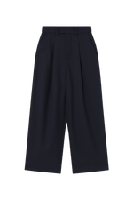 THE TINY BIG SISTER Wool Pleated Trousers - Navy