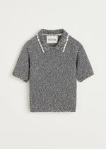 Aiayu Botan knitted polo tee - Mix Dark Blue