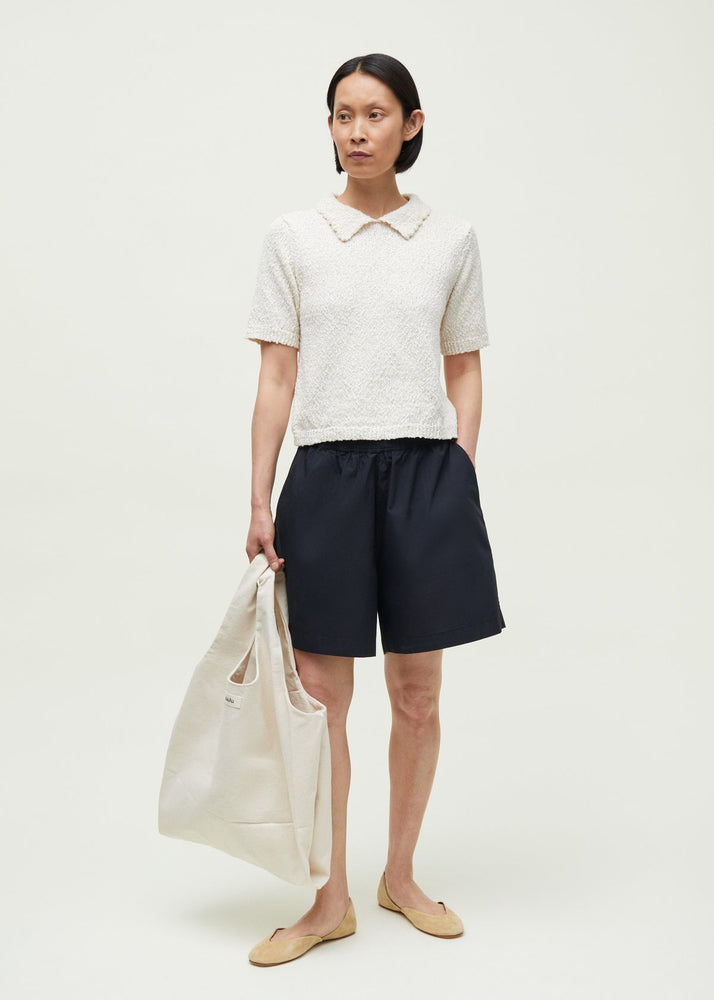 Aiayu Botan knitted polo tee - Mix Nature