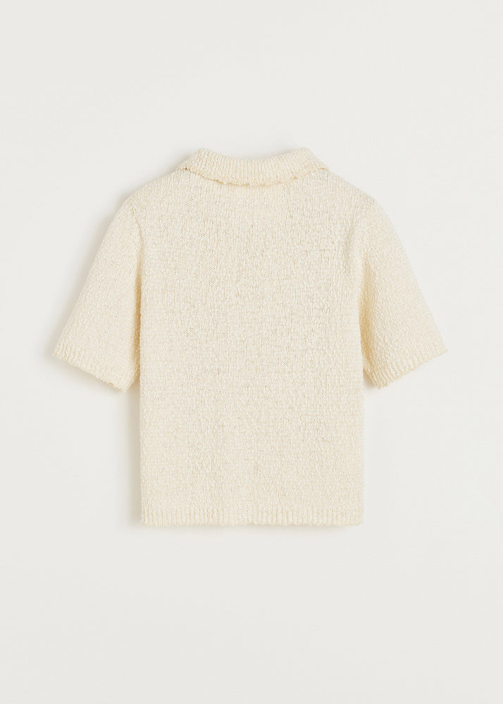 Aiayu Botan knitted polo tee - Mix Nature