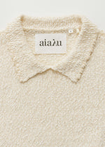 Aiayu Botan knitted polo tee - Mix Nature