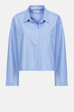 Âme Antwerp Lana Striped Cropped Shirt - Light Blue