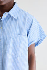Bellerose GIANNA SLEEVELESS SHIRT DRESS Striped Blue/White