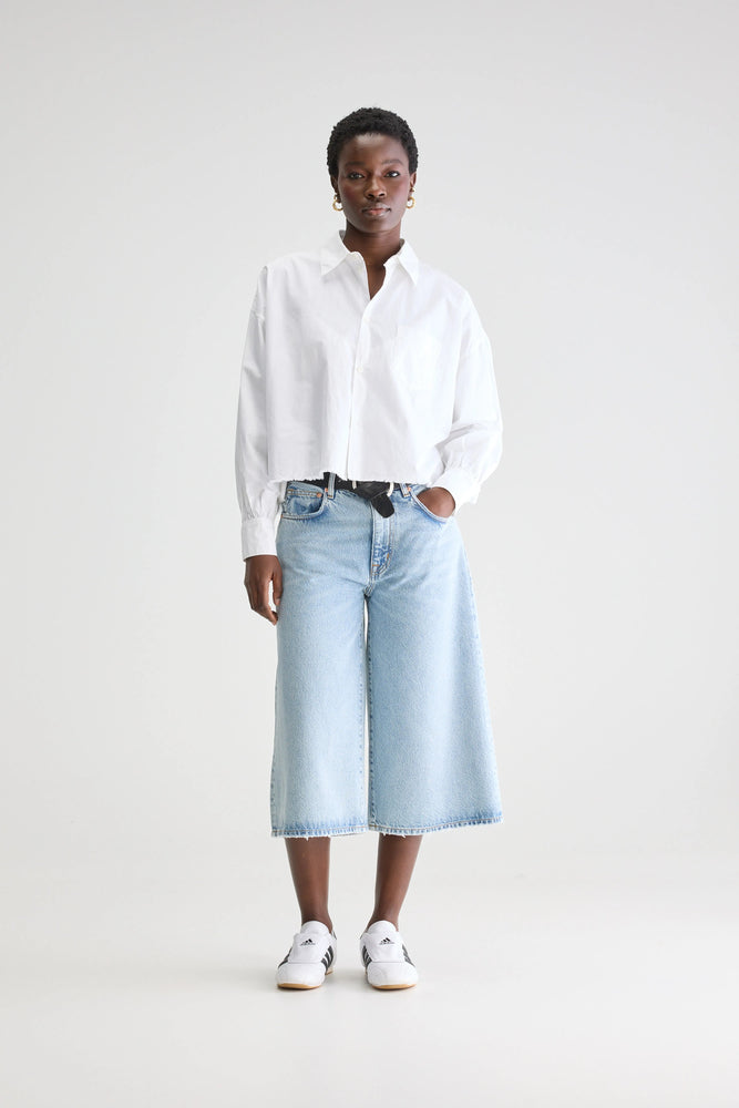Bellerose KRAFT CROPPED POPLIN SHIRT White