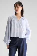 Bellerose TONKA REGULAR STRIPED BLOUSE Blue shirt / Off white