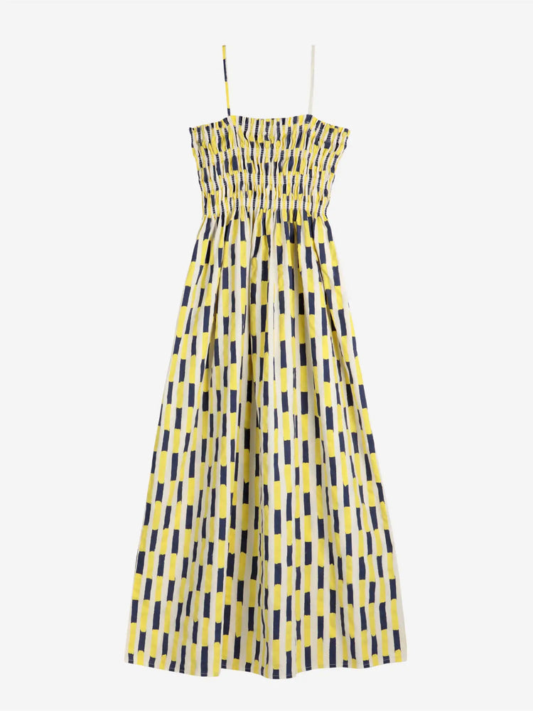 Bobo Choses Brush Strokes Gathered Bustier Dress