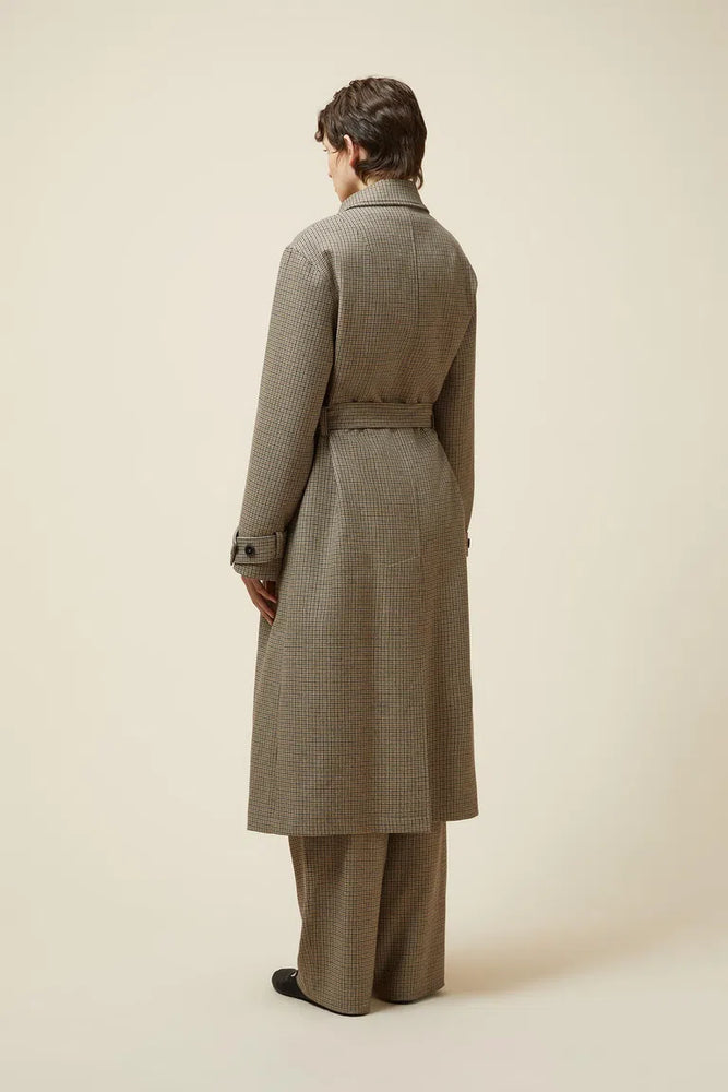 Pomandère Micro vichy-patterned trench coat