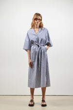 Collectors Club Darla dress - Wide Blue Stripes