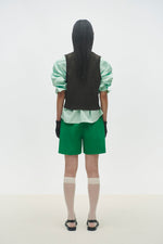 Cordera CHECKERED COTTON & CASHMERE WAISTCOAT  - DARK MOSS