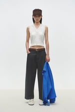 Cordera CHECKERED COTTON & CASHMERE WAISTCOAT  - WHITE